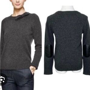 Kate Spade Tab Bow Wool   with Elbow Patches Gray Size Medium